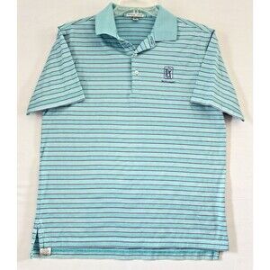 Peter Millar Polo Mens Striped TPC Potomac Casual Golf Activewear Medium